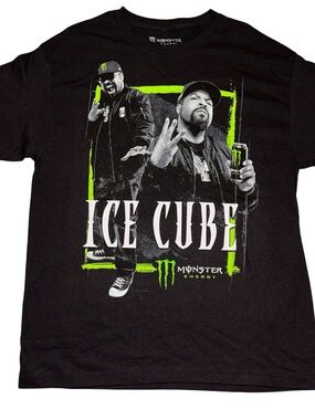 Ice Cube Monster Energy Shirt Mens L Black Graphic Tee Rap Hip Hop Streetwear